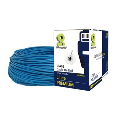 Bobina BRobotix 6006771 - Cat6 - 100m - Azul - 6006771