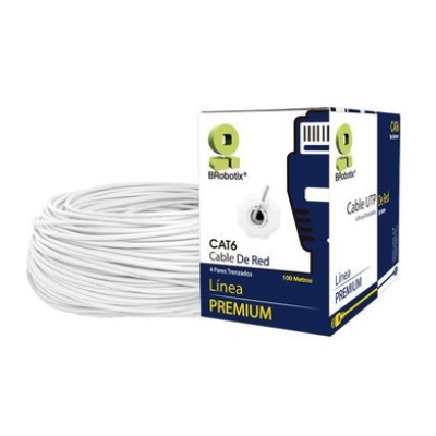 Bobina BRobotix 6006771 - Cat6 - 100m - Blanco - 6006788