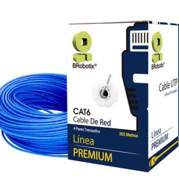 Bobina de Cable BROBOTIX Cat6 UTP 305m 23AWG Azul Modelo 6006795 Bobina de Cable BROBOTIX Cat6 UTP 305m 23AWG Azul Modelo 6006795