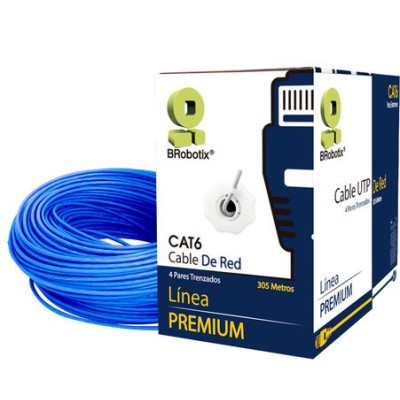 Bobina BRobotix 6006795 - Cat6 - UTP - 305m - 23AWG - Azul - 6006795