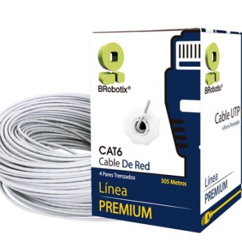 Bobina de Cable BRobotix Cat6 UTP 305m 23AWG Blanco Modelo 6006801 Bobina de Cable BRobotix Cat6 UTP 305m 23AWG Blanco Modelo 6006801