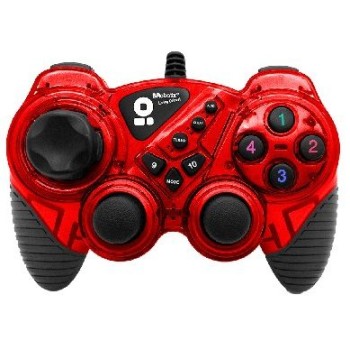 Control de Juegos BRobotix RumblePad Alámbrico Rojo - 10 Botones, Compatible con PC y PS3 - Modelo 751899R
