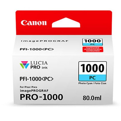 Tinta Canon PFI-1000 PC - Cian Fotográfico - 80ml - 0550C003AA