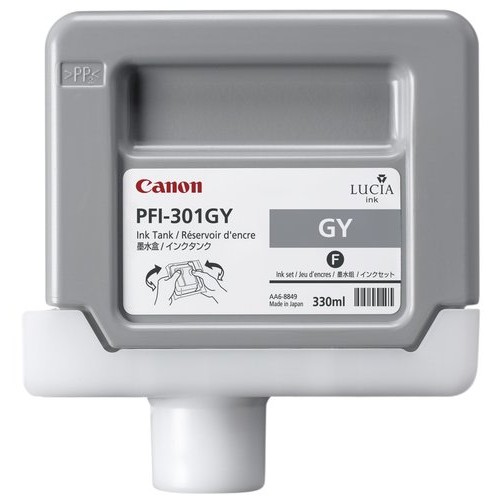 Cartucho de Tinta Canon PFI-301 Gris 330ml para Impresoras de Gran Formato - Modelo 1495B001AA