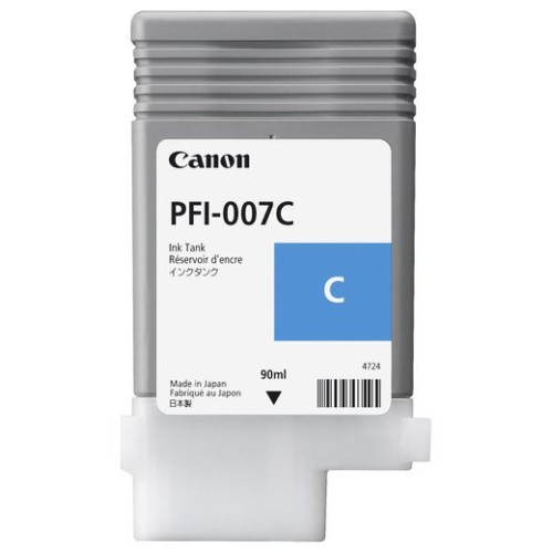 Cartucho de Tinta Canon PFI-007 Cian 90ml para Impresoras imagePROGRAF