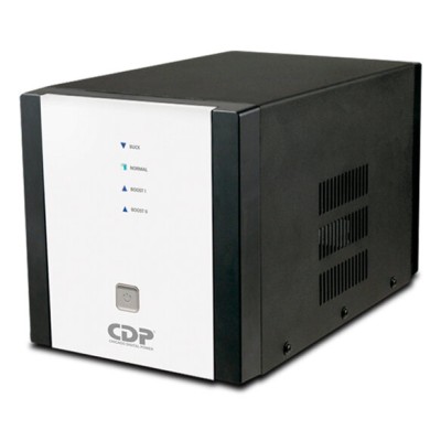 Regulador de Voltaje CDP R-AVR5008 - 5000VA/2500W - 9 Contactos - Blanco y Negro - R-AVR5008