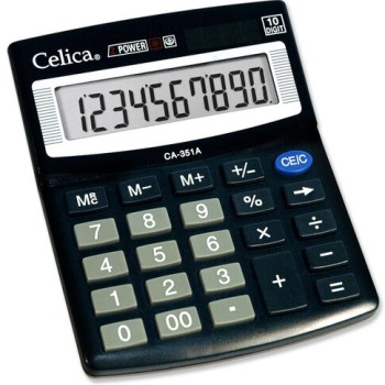 Calculadora de Semi Escritorio Celica CA-351A - 10 Dígitos - Negro - CA-351A Calculadora de Semi Escritorio Celica CA-351A - 10 Dígitos - Negro - CA-351A