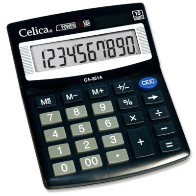 Calculadora de Semi Escritorio Celica CA-351A - 10 Dígitos - Negro - CA-351A