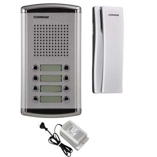 Kit de Frente de Calle COMMAX con 8 Auriculares y Fuente de Poder Modelo DR-8AM(AP)
