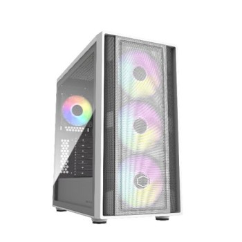 Gabinete Gamer Cooler Master MasterBox 600 - Media Torre - ATX/Micro ATX/E-ATX/ITX - 4x Ventiladores - Panel Lateral - Blanco - MB600-WGNN-S00