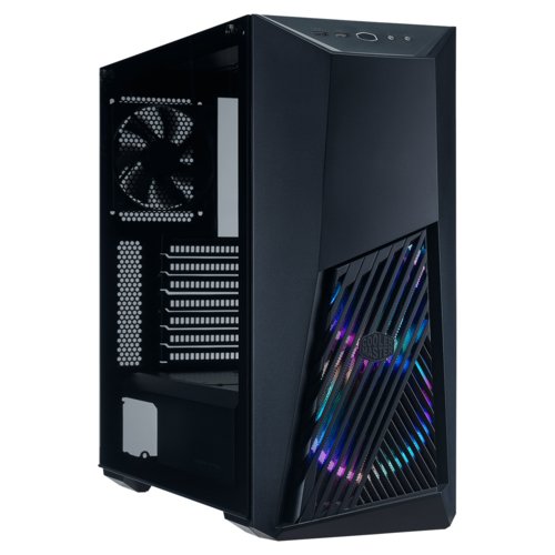 Gabinete Gamer Cooler Master MasterBox K501L ARGB - Media Torre - Compatible con ATX, E-ATX, Micro-ATX, Mini-ITX, SSI CEB - 2 Ventiladores Frontales ARGB - Panel Lateral de Vidrio Templado
