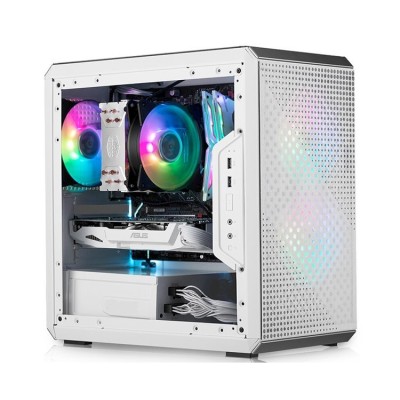 Gabinete Gamer Cooler Master MasterBox Q300L - Midi Torre - Micro-ATX/Mini-ITX - 1x Ventilador - Panel Lateral - Blanco - MCB-Q300L-WANN-S00