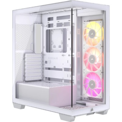 Gabinete Gamer Corsair iCUE LINK 3500X RGB - Semitorre - ATX/E-ATX/Micro-ATX/Mini-ITX - 3 Ventiladores - Panel Lateral - Blanco   - CC-9011281-WW