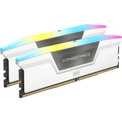 Memoria RAM Corsair VENGEANCE RGB - DDR5 - 32GB (2x 16GB) - 5600MHz - DIMM - Para PC - Blanco - CMH32GX5M2B5600C36WK