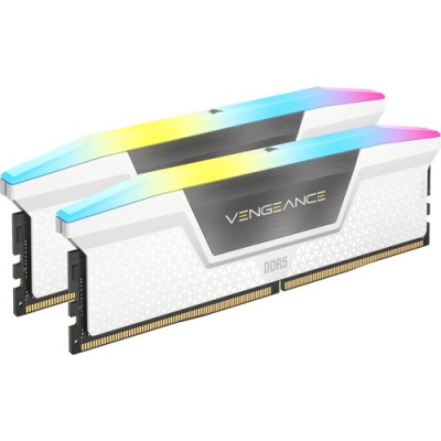 Memoria RAM Corsair VENGEANCE RGB - DDR5 - 64GB (2x 32GB) - 5200MHz - DIMM - Para PC - Blanco - CMH64GX5M2B5200C40W