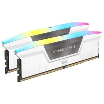 Memoria RAM Corsair VENGEANCE RGB - DDR5 - 64GB (2x32GB) - 6400MT/s - DIMM - Para PC - Blanco - CMH64GX5M2B6400C32W