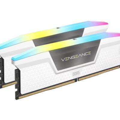 Memoria RAM Corsair VENGEANCE RGB - DDR5 - 64GB (2x32GB) - 6400MT/s - DIMM - Para PC - Blanco - CMH64GX5M2B6400C32W