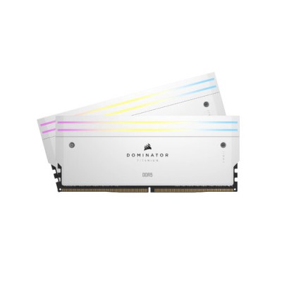 Memoria RAM Corsair Dominator Titanium RGB - DDR5 - 64GB (2x32GB) - 6600MHz - DIMM - para PC - Blanco - CMP64GX5M2X6600C32W