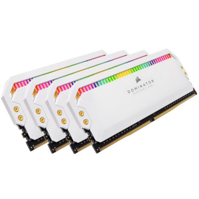 Memoria RAM Corsair Dominator Platinum - DDR4 - 32GB (4x 8GB) - 4000MHz - DIMM - Blanca - para PC - CMT32GX4M4K4000C19W