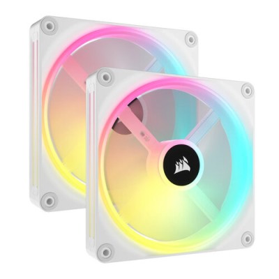 Kit de Ventiladores Corsair iCUE LINK QX140 - 140mm - 2000 RPM - RGB - 2 Piezas - Blanco - CO-9051008-WW