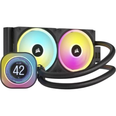 Enfriamiento Líquido Corsair iCUE LINK H100i LCD - 2 Ventiladores - 2400 RPM - RGB - CW-9061007-WW
