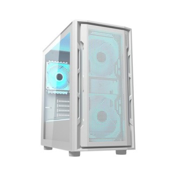 Gabinete Gamer COUGAR Uniface Mini RGB - Mini Torre - Micro ATX/Mini ITX - Panel Lateral - Blanco - 3855C90.0004