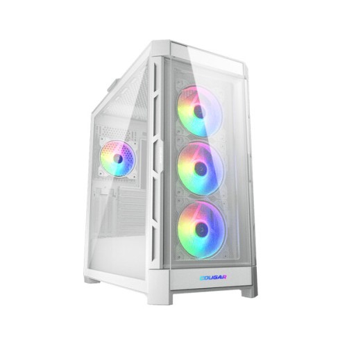 Gabinete Gamer COUGAR Duoface Pro RGB Blanco - Media Torre ATX con Panel Lateral de Vidrio