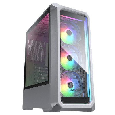 Gabinete Gamer Cougar Archon 2 Mesh RGB - Media Torre - Mini ITX/Micro ATX/ATX - 3x Ventiladores - Panel Lateral - Blanco  - 385CC50-0004