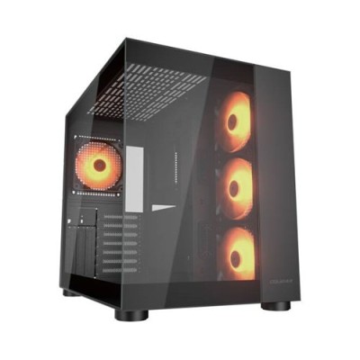 Gabinete Gamer COUGAR FV150 RGB - Media Torre - ATX/Micro ATX/Mini ITX - Panel Lateral - Negro - 385KA10.0001