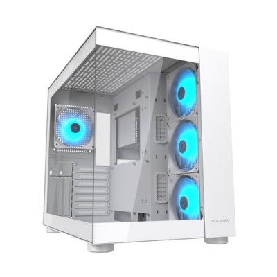 Gabinete Gamer COUGAR FV150 RGB - Media Torre - ATX/Micro ATX/Mini ITX - Panel Lateral - Blanco - 385KA10.0002