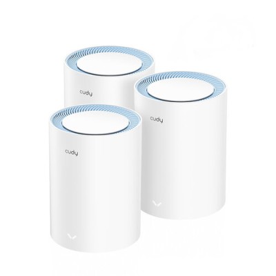 Sistema Wi-Fi CUDY M1200 - 2.4/5GHz - 300/867Mbps - 2x RJ-45 - 3 Piezas - M1200_3PK