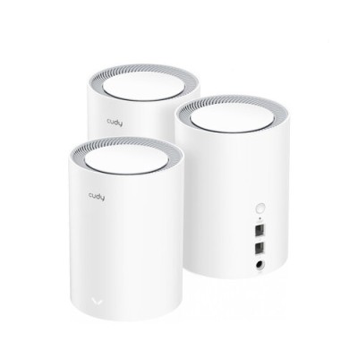 Sistema Wi-Fi CUDY M1800 - 2.4/5GHz - 574/1201 Mbps - 2x RJ-45 - 3 Piezas - M1800_3PK
