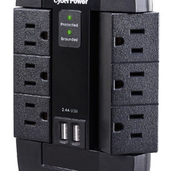 Supresor de Picos CyberPower - 6 Contactos - 2x USB - 1200 Joules - P600WSURC1 Supresor de Picos CyberPower - 6 Contactos - 2x USB - 1200 Joules - P600WSURC1