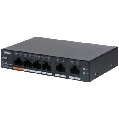 Switch Dahua CS4006-4ET-60 - Fast Ethernet - 4 Puertos PoE+ - 2 Uplink - Gestionado - DH-CS4006-4ET-60