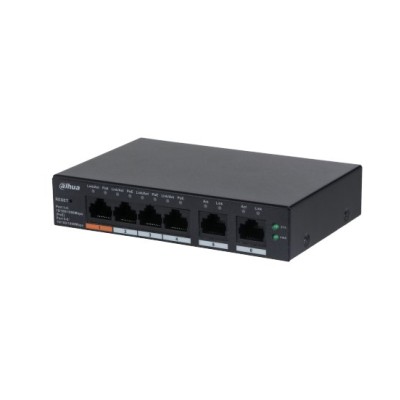 Switch Dahua DH-CS4006-4GT-60 - Gigabit Ethernet - 4 Puertos PoE+ - 2 Uplink - Gestionado - DH-CS4006-4GT-60