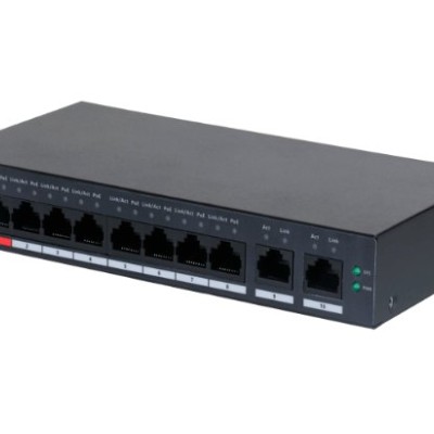Switch Dahua CS4010-8ET-110 - Fast Ethernet - 8 Puertos PoE++ - 2 Uplink - Gestionado - DH-CS4010-8ET-110