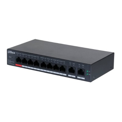 Switch Dahua CS4010-8ET-110 - Fast Ethernet - 8 Puertos PoE++ - 2 Uplink - Gestionado - DH-CS4010-8ET-110