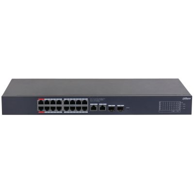 Switch Dahua CS4220-16GT-190 - Gigabit Ethernet - 16 Puertos PoE++ - 2 Uplink - 2 SFP - Gestionado - DH-CS4220-16GT-190