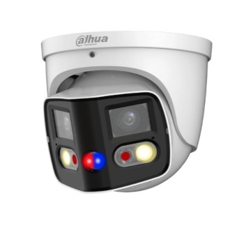 Cámara IP Dahua IPC-PDW3849-A180-AS-PV - 2x4MP - Lente Fijo - IR 25M - Disuasión Activa - Ethernet - DH-IPC-PDW3849-A180-AS-PV