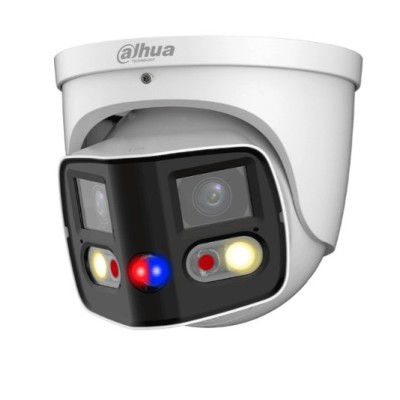 Cámara IP Dahua IPC-PDW3849-A180-AS-PV - 2x4MP - Lente Fijo - IR 25M - Disuasión Activa - Ethernet - DH-IPC-PDW3849-A180-AS-PV
