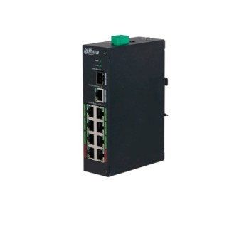 Switch Dahua DH-LR2110-8ET-120-V2 - Fast Ethernet - 8 Puertos ePoE - 1 Uplink - 1 SFP - No Gestionado - DH-LR2110-8ET-120
