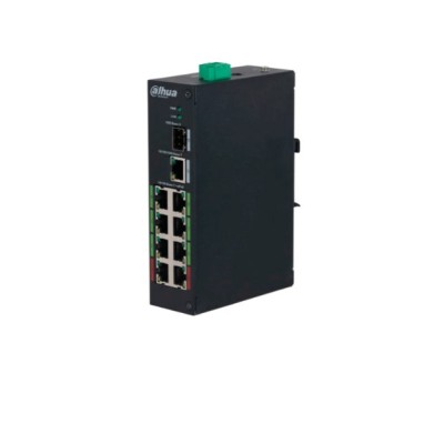 Switch Dahua DH-LR2110-8ET-120-V2 - Fast Ethernet - 8 Puertos ePoE - 1 Uplink - 1 SFP - No Gestionado - DH-LR2110-8ET-120