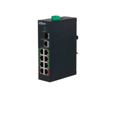 Switch Dahua DH-LR2110-8ET-120-V2 - Fast Ethernet - 8 Puertos ePoE - 1 Uplink - 1 SFP - No Gestionado - DH-LR2110-8ET-120