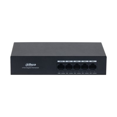 Switch Dahua PFS3005-4GT-36 - Gigabit Ethernet - 4 Puertos PoE+ - 1 Uplink - No Gestionado - DH-PFS3005-4GT-36