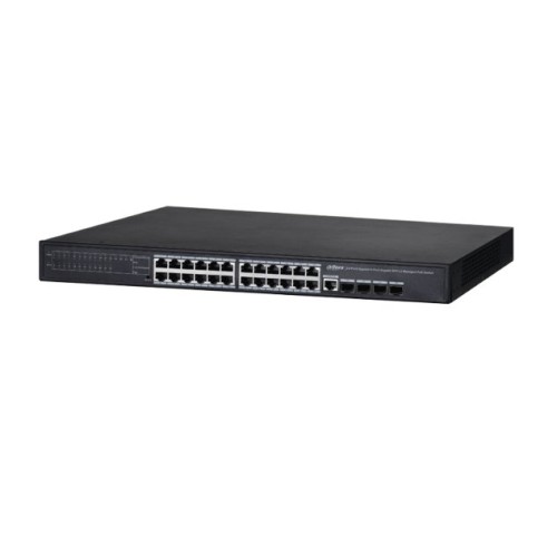 Switch Dahua 24 Puertos Gigabit PoE+ Gestionado con 4 SFP Modelo DH-PFS4428-24GT-370