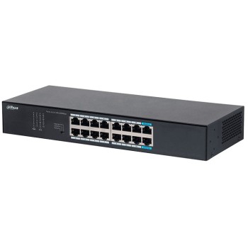 Switch Dahua S3016-16GT - Gigabit Ethernet - 16 Puertos - No Administrable - DH-S3016-16GT