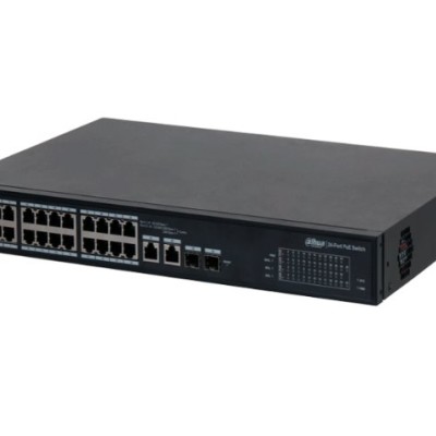 Switch Dahua DH-S4101-24ET2GF-360-C - Fast Ethernet - 24 Puertos PoE++ - 2 Uplink - 2 SFP - Gestionado - DH-S4101-24ET2GF-360-C