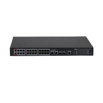 Switch Dahua DH-S4228-24GT-240 - Gigabit Ethernet - 26 Puertos - Soporta 24 PoE++ - 2 Puertos SFP - Administrable - DH-S4228-24GT-240