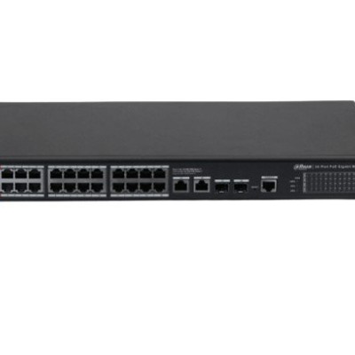 Switch Dahua DH-S4228-24GT-240 - Gigabit Ethernet - 26 Puertos - Soporta 24 PoE++ - 2 Puertos SFP - Administrable - DH-S4228-24GT-240