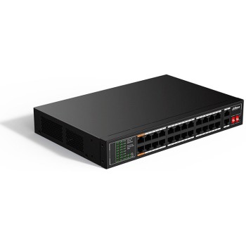Switch Dahua SF1026LP - Fast Ethernet - 24 Puertos PoE+ - 2 Uplink - No Gestionado - DH-SF1026LP
